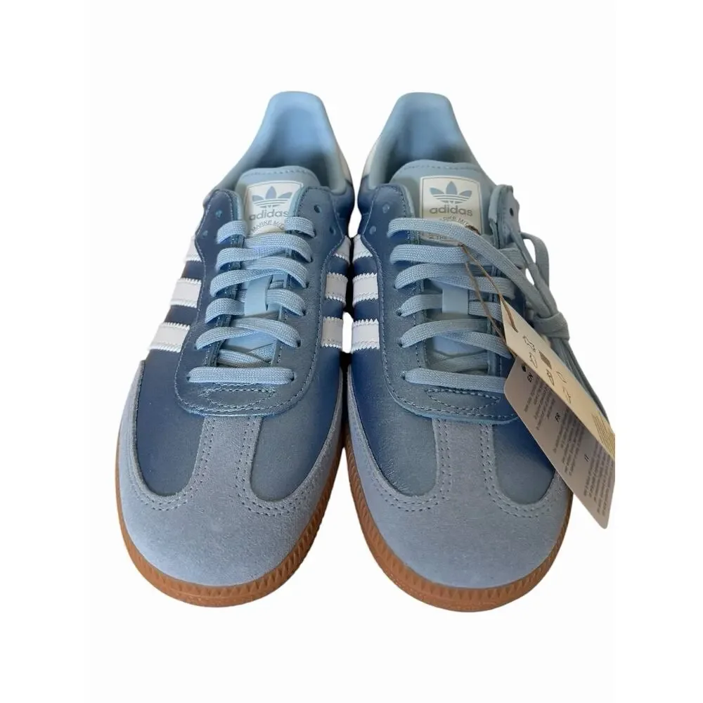 Adidas Samba OG Clear Sky Blue Youth Size 6 Women’s 7 Metallic BRAND NEW